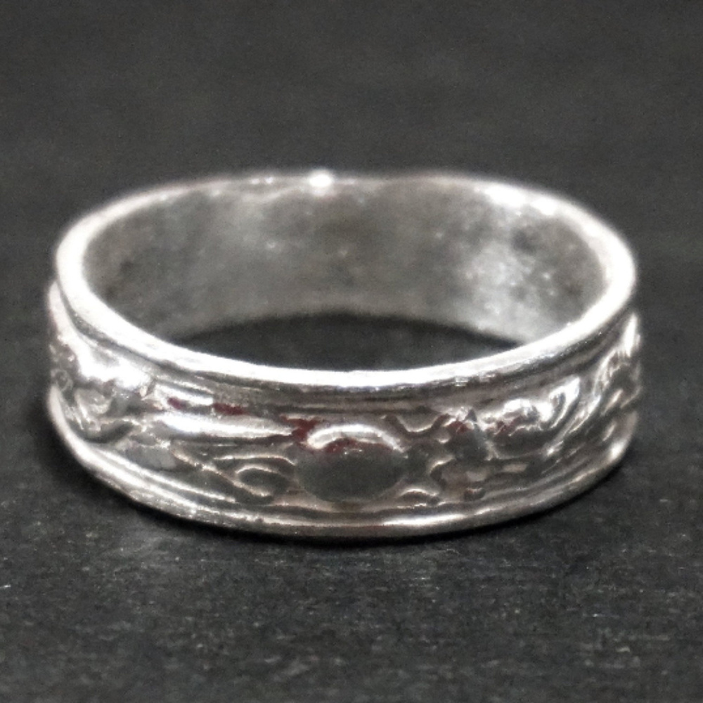Sterling Silver Stork and Dragon Moon Men's ring